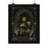 Warboss Mad Sam print: green-skinned orc warrior woman holding a glowing skull in gothic filigree