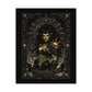 Warboss Mad Sam print: green-skinned orc warrior woman holding a glowing skull in gothic filigree