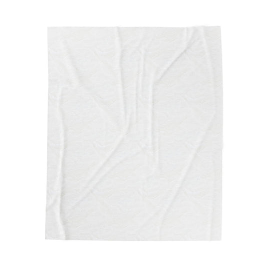 Sun and Moon Saints velveteen throw blanket with two haloed saints in green and gold robes