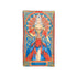 King of Swords tarot kiss-cut sticker: silver-haired figure in a red and blue gown with a spiderweb halo