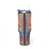 40oz tumbler with King of Swords tarot art: silver-haired figure in a red and blue gown, spiderweb halo