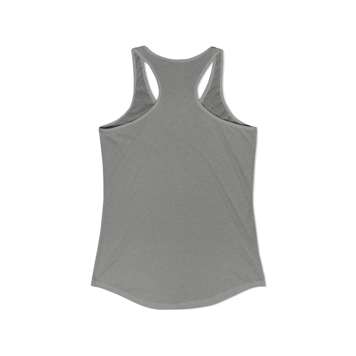 Sun and Moon Saints racerback tank with two haloed saints in green and gold robes