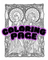 Sun and Moon Saints coloring page line art of two haloed saints framed by peacocks and lilies