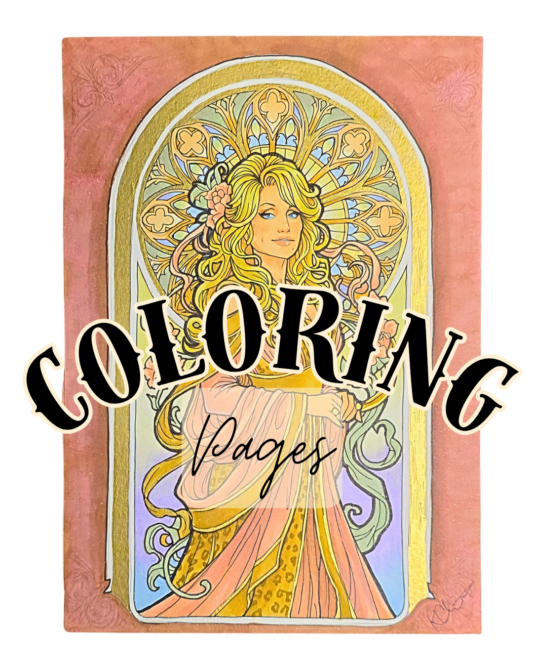 Country Queen coloring pages: line art of a big-haired country queen in three skill levels